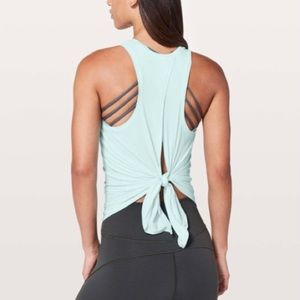 Lululemon Sea foam green tie back tank top